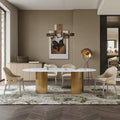 Foshan Furniture Contemporary Dining Room Furniture Marble Table Top Modern Marble Dining Table Dining Table Set 8 Chair