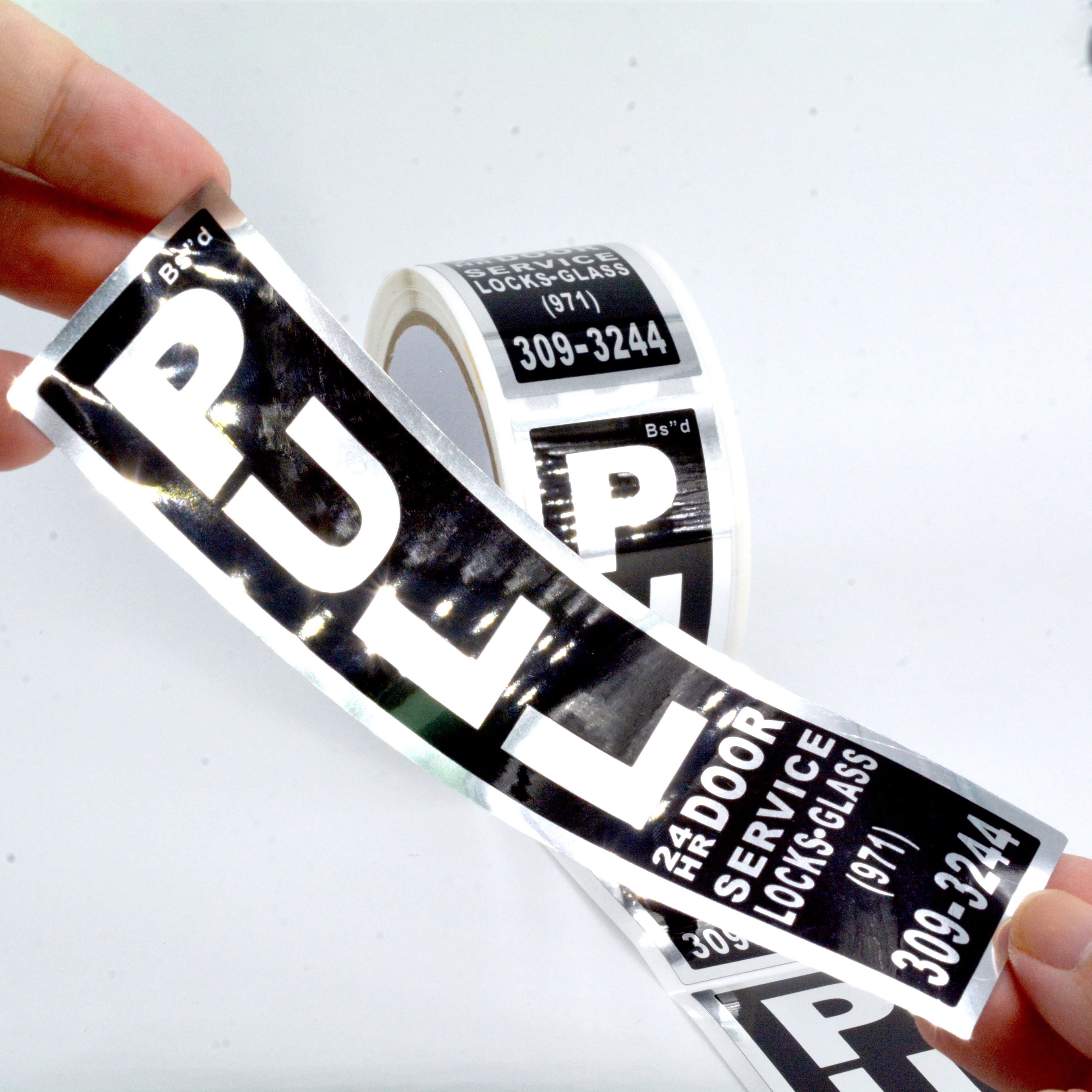 Factory Custom - Made High - Quality Bright Silver Strong Paste Paper Product Stickers