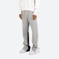 Men's Custom Fleece Joggers Distressed Wash Casual Elastic Waist Sweatpants Mid Waist French Terry Baggy Stacked Flare Style