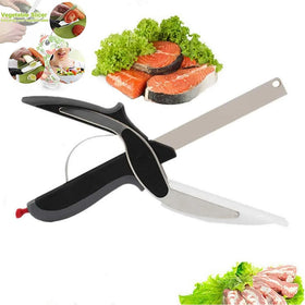 HelloWorld Multifunctional Knife Smart Cutter 2-in-1 Cutting Board Food Chopper Smart Scissors