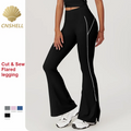 CNSHELL Custom Logo Nylon Nude Sense High Waist Flared Skinny Fitting Yoga Fitness Running Workout Gym Legging