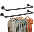DSDST Home Decor Black Malleable Iron Pipe Fittings 1/2''-1'' Galvanized Sand Cast DIY Loft Shelves with Wooden Support