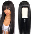 Cuticles Aligned Peruvian Straight 30 Inches Wig Wholesale Human Hair Vendors Machine Wig with Bang