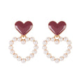 AA00166 Cheap Earrings Wholesale Fashion Hollow Love Pearl Earrings for Women Girls Stud Earrings