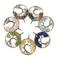 Huiying Hot Sell Chakra Round Shape Necklace Tree of Life Pendant Chip Stones New Design Charm Jeweley