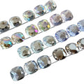 Paso Sico High Quality Glass Super Shiny Cushion 10mm Multi Cut Faces Point Back Clear Nail Art Crystal Stone Rhinestone