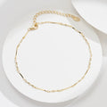 RINNTIN SA79 925 Sterling Silver Gold Plated Thin Twisted Chain Anklet Singapore Chain Anklets for Women Summer Beach Jewelry