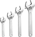 4-piece Adjustable Wrench Set Wide Jaw Metric DIY OEM Laser Marked CR-V Steel for Professional Use