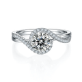 Silver Wedding Moissanite Rings Women 925 Sterling Silver 1ct 6.5mm Vvs Diamond Sterling Silver 925 Rings with Moissanite