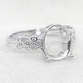 Semi Mount Ring 9*11mm Sterling Silver Empty Frame Blank Support Claw Setting S925 Base Hold Without Center Stone for DIY Inlay