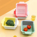 New Double-layer Multifunctional Vegetable Sink Drain Basket Tray Household Kitchen Sink Retractable Fruit and Vegetable Basket