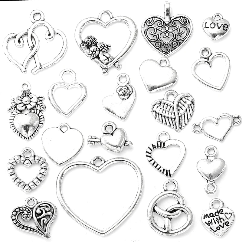 20pcs/bag Mixed Styles Ancient Silver Food Star Moon Crown Charms Animation Game Knight weapon Pendant for DIY Handmade Jewelry
