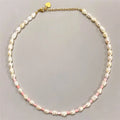 Minimalist Stainless Steel 18k Gold Natural Freshwater Pearl Bead Necklace for Women