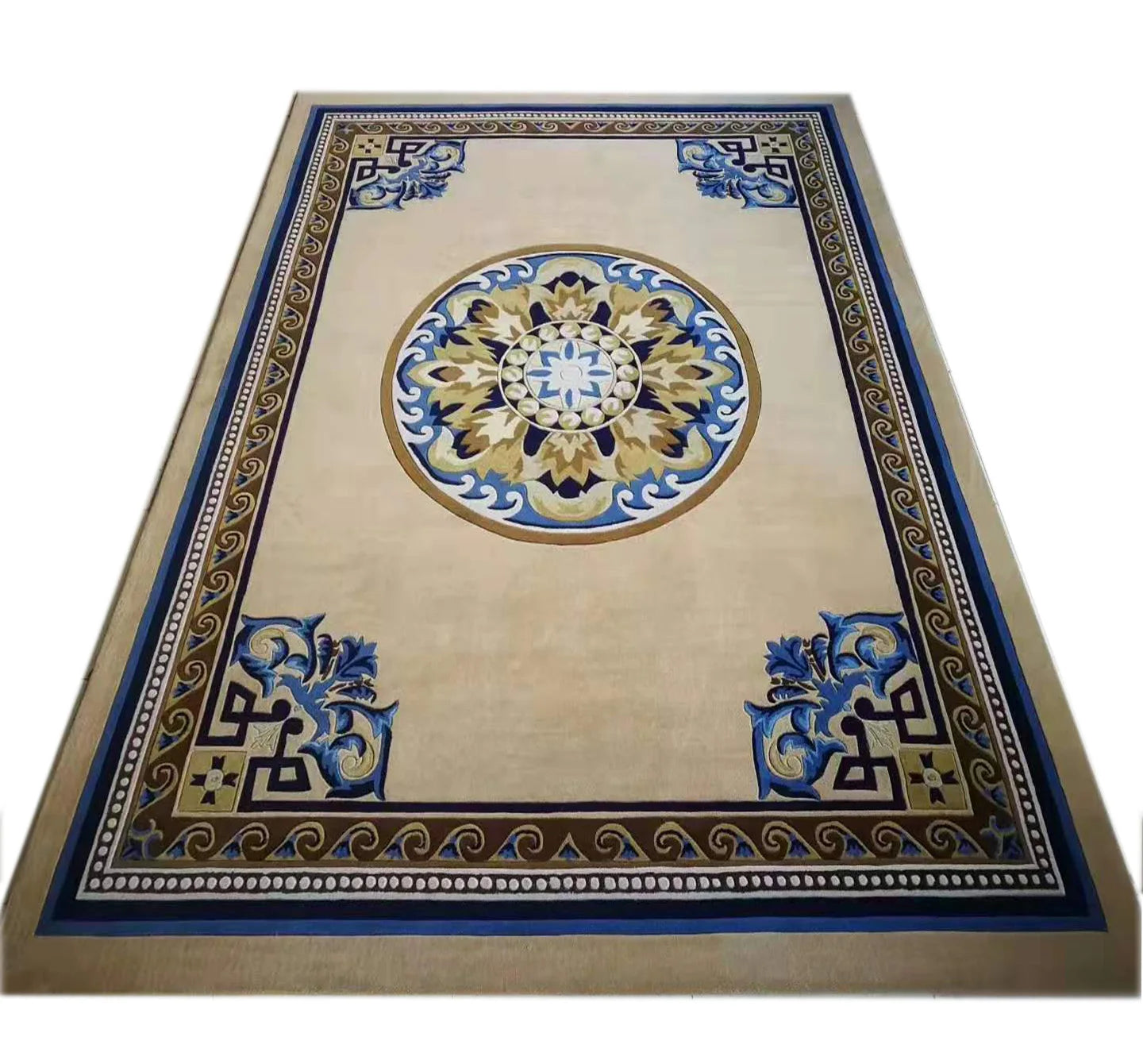 Handmade 100% Wool Tufted Area Rug Custom Floral Design for Living Room Premium Set