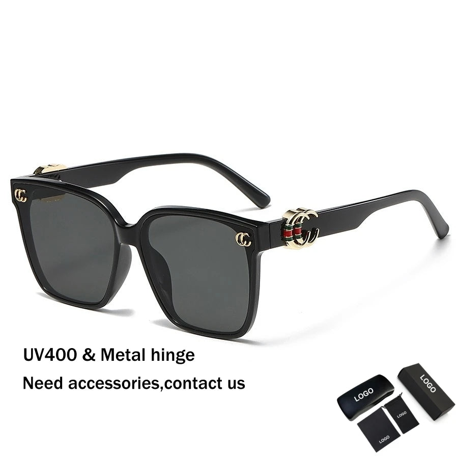 New Fashion G Designer Brand Eyewear 3 Colors Large Frame Metal Hinge UV400 Sunglasses for Men Women