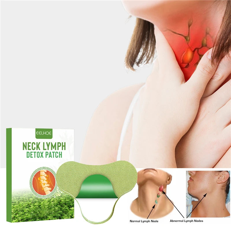 EELHOE 12pcs Ginger Oil Red Clover Wormwood Neck Lymph Detox Patches for Neck Lymph Unclogging