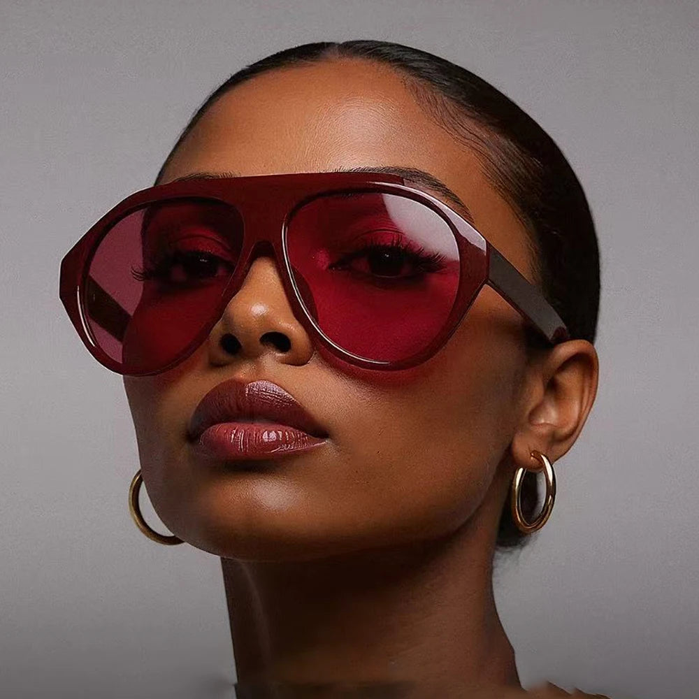 New Oversized Luxury Brand Designer Sun Glasses Women Custom Logo Big Frame Sunglasses Wholesale Trendy Shades