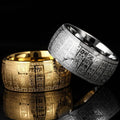 Wholesale New Design 10mm Domed Stainless Steel Chinese Heart Sutra Engraved Buddhist Ring Bands for Men
