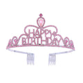 AA01434 Rhinestone Tiara Birthday Party Accessories Wholesale Silver Rose Gold Metal Rhinestone Birthday Crown