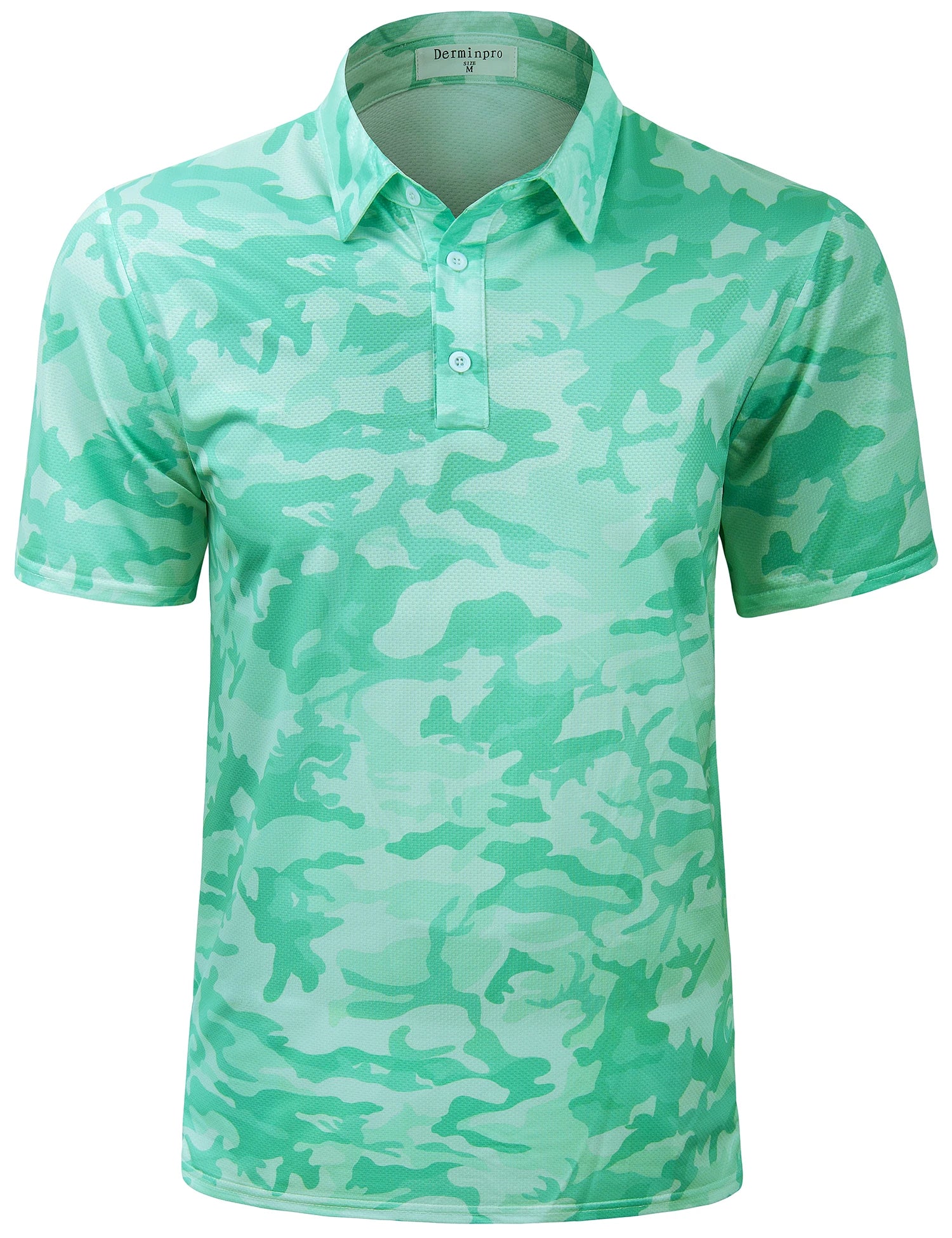 Custom Logo Men's Camo Golf Shirts Anti UV Protection UPF 50+ Moisture Wicking Short Sleeve Quick Dry Golf Polo T Shirt