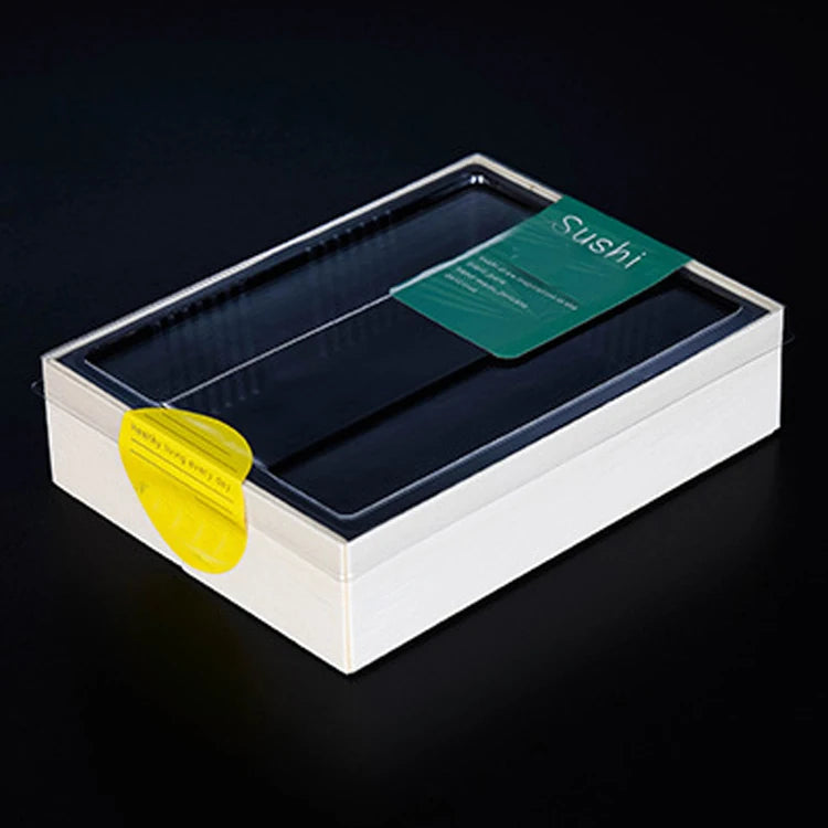 Wooden Rigid Sushi Box Gift Commercial Japanese Sashimi Takeout Biodegradable Food Packaging Box