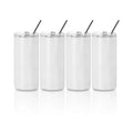 Wholesale 16oz 480ml Sublimation Blank White Double Wall Stainless Steel Insulated Skinny Tumbler With Straw and Lid