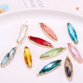 Bulk Brass Plum Blossom Crystal Glass Droplet Pendants DIY Colorful Diamond Earrings Necklace Charms Jewelry Findings Components