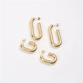 Trendy Jewelry Hoop Earring 18K Gold Plated Hollow U Hoop Earrings Stainless Steel Jewelry Hoop Dangle Earrings for Woman