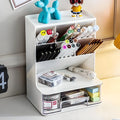 Multi-Functional Square Plastic Desk Organizer Slant Insert Pen Holder Students Children Stationery Rack Storage Bins Cosmetic