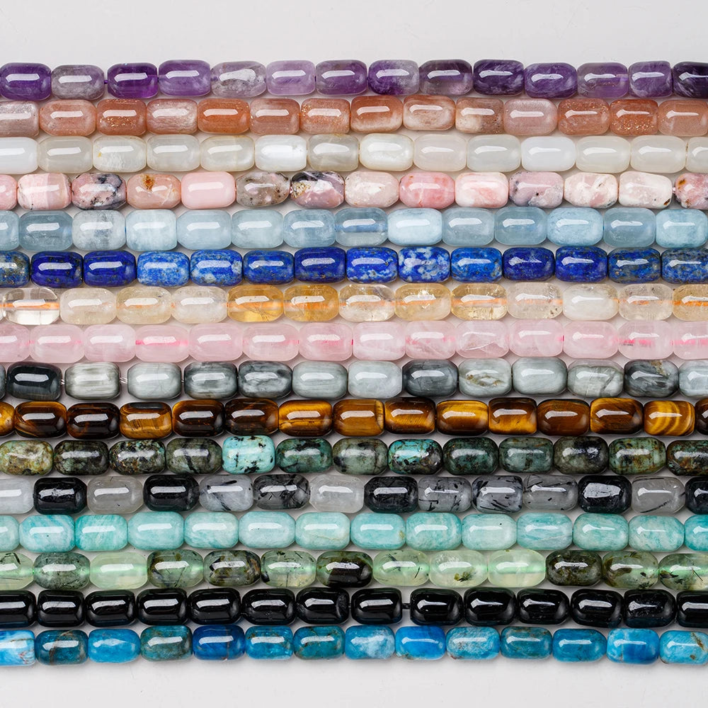 6x10mm Tube Cylinder Shape Gemstone Beads for DIY Jewelry Making Natural Stone Loose Connector Beads