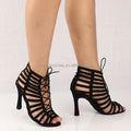 Wedopus Black Dance Boots Heels Shoes 10CM