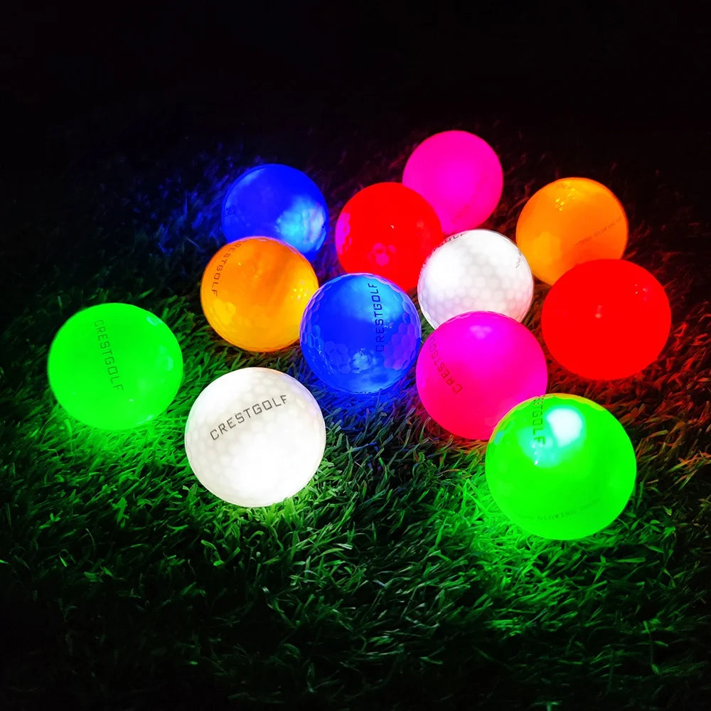 Crestgolf Light up Glow in the Dark LED Golf Balls Night Training Supplies