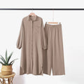 S-5XL Printing Muslim Women's Arabic Style Two-piece Sets Women's Long Sleeved Shirt and Pants Sets