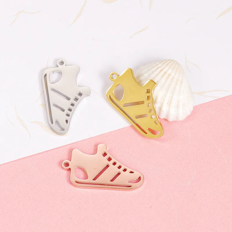 Spot Mirror Stainless Steel Hollow Shoe Shape DIY Sports Football Customizable Engraved Pendant Accessories