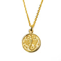 Gemnel Classic Zodiac Pendant 18k Yellow Gold Diamond Tiny Coin Women Necklace