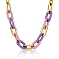 Punk Simple Colorful Gold Necklace Chain Big Necklace Jewelry Women's Sweater Chain Necklace Popular