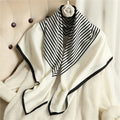 In Stock Factory Wholesale Digital Printing Striped Pattern Scarf Women Summer Twill Silk Scarf 90*90cm Women Head Scarf