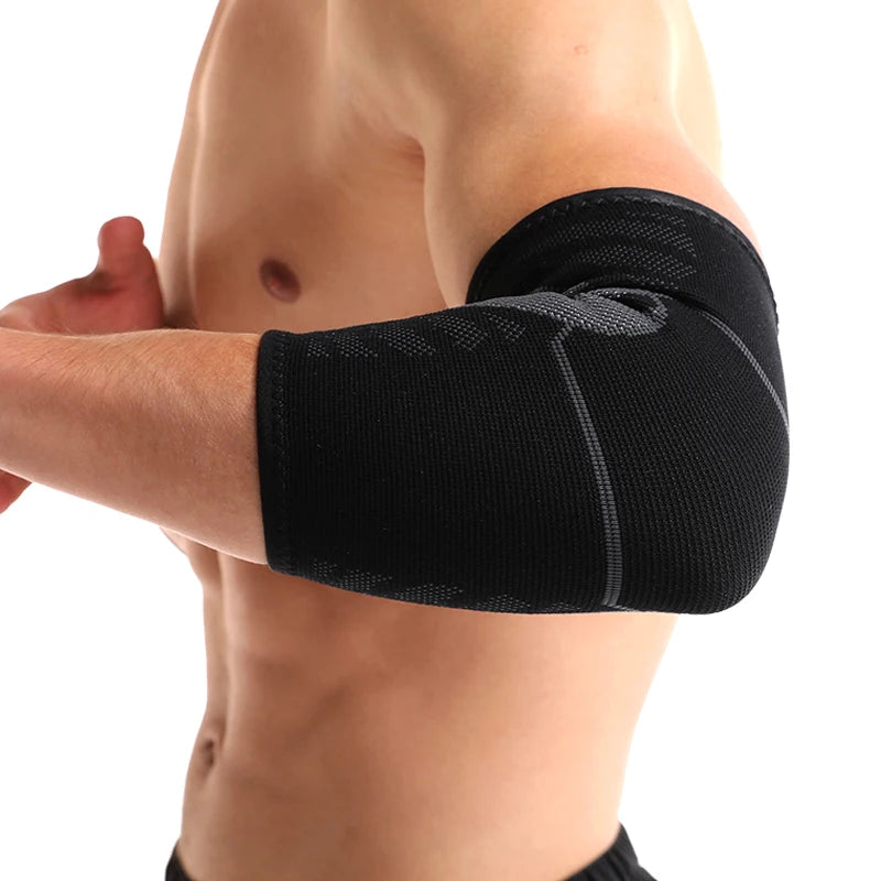Custom Logo Knitted Elbow Sleeve Recovery Compression Support for Weightlifting