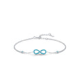 Daidan Infinity Bracelet Women Bracelet Silver 925 Sterling Love Turquoise Infinity Bracelet
