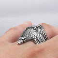 Men's Retro Viking Titanium Steel Ring 316L Stainless Steel Crow Jewelry with Personality for Gift Occasions