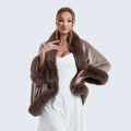 Plush Shawl Solid With Sleeve  Color Fur Shawl Faux Fur Shawl Wrap Stole Shrug Bridal Winter Wedding With Hook