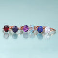 KH113 Abiding Jewelry Oval 5x7mm Gems 4 Prong Setting Single Gemstone Wholesale 925 Sterling Silver Engagement Ring