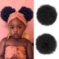 Small Afro Puff Ponytail Extension for Kids Natural Drawstring Ponytails and Messy Hair Bun Afro Puff Ponytail Hairstyle