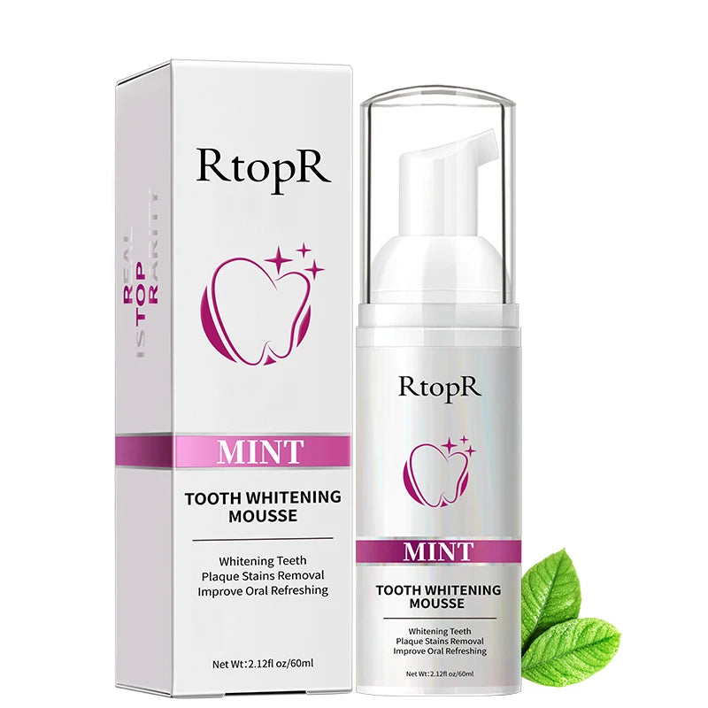 RtopR Teeth Cleansing Whitening Mousse Removes Stains  Whitening Oral Hygiene Mousse Toothpaste Whitening and Staining 60ml HH