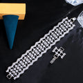 Luxury Jewellery Full Cubic Zirconia Stone Brides Wide Cuff Bracelets Bangle for Women Wedding Engagement Jewelry