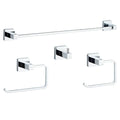 Silver Towel bar Set 4 -piece Bathroom Stainless Steel Toilet Paper Holder Set with Towel Rack for Bathroom Accessories