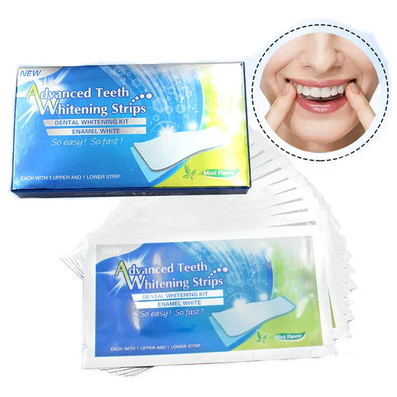 Dentist-Formulated Natural Teeth Whitening Strips Beauty Tool with Mint Flavor for Teeth Whitening