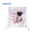 BestSub Wholesale Custom Back to School Size 33*42cm Sublimation Eco-Friendly Gradient Polyester Drawstring Bag