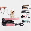 New Design Luxury Reflective Waterproof Pet Collar PU Leather Adjustable Durable Dog Cat Leash and Collar Set