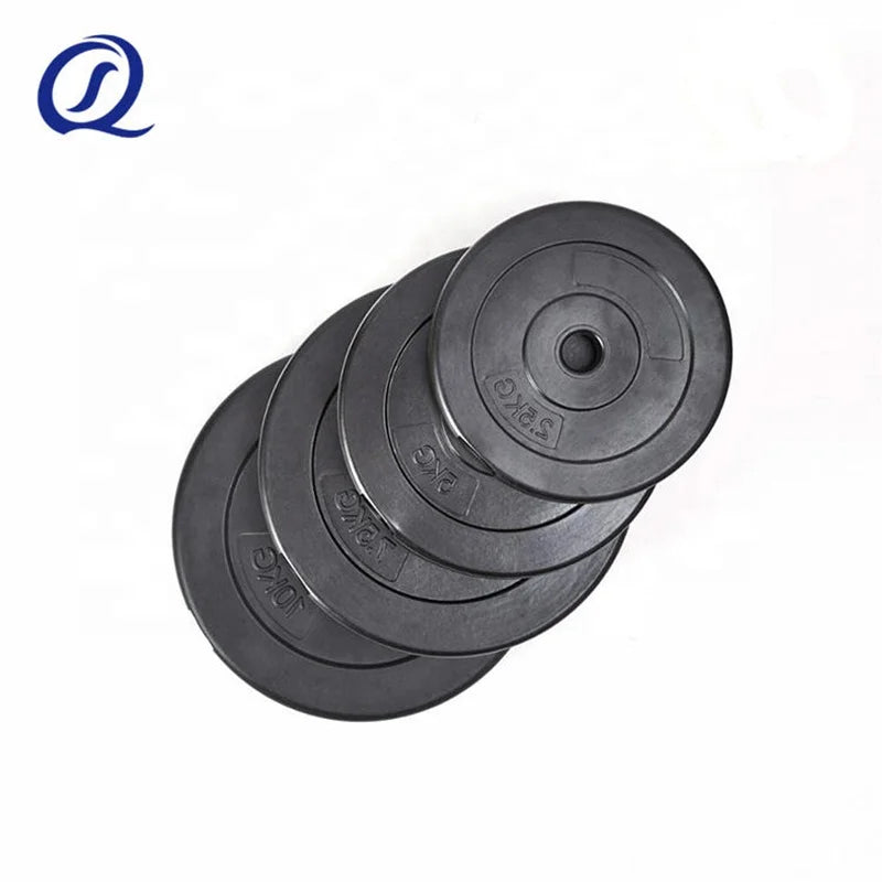 Home Gym Fitness Equipment with Various Sizes Sand-Filled Plastic Weight Plates 20kg Bar 28mm Diameter for Awake Competition Use